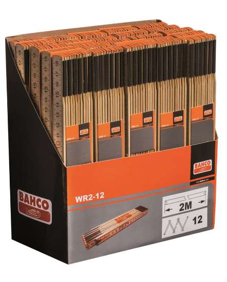 Afbeeldingen van Bahco houten duimstok 2m 12 segmenten (WR2-12)