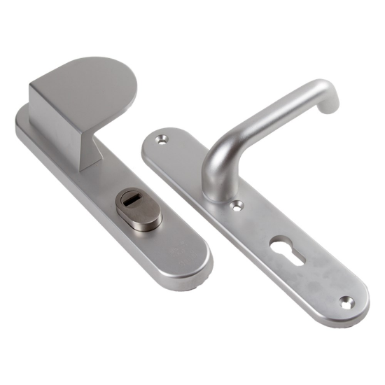 Afbeeldingen van Ami Veiligheidslangschild 250/15 Deurduwer 90/83 / Deurkruk 356 Linkswijzend - M6 - RVS-look 
