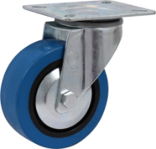 Afbeeldingen van Kelfort Zwenkwiel - Ø100mm (140kg) - Blauw met Rollager gegalvaniseerd 