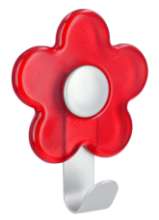 Afbeeldingen van Siro Kapstokhaak metaal - L 100mm/H 30mm/B 77mm rood/aluminium 