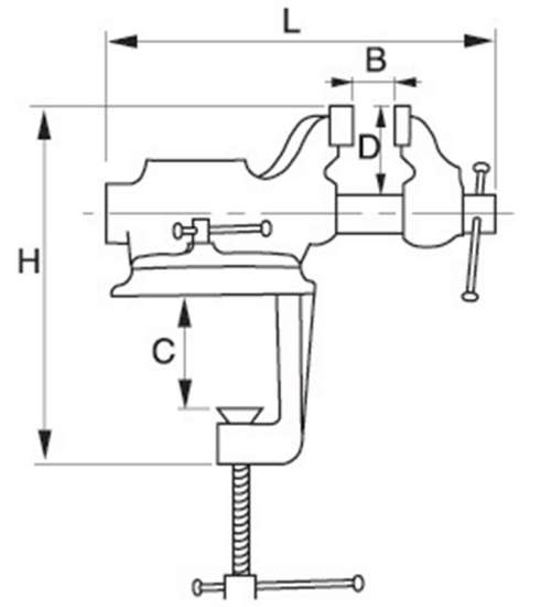 Afbeeldingen van Bahco bankschroef 63mm