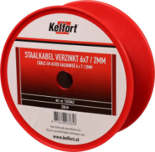 Afbeeldingen van Kelfort Staalkabel - 2mm 200 meter - 6x7 vlechtvorm gegalvaniseerd 