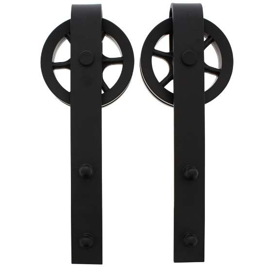 Afbeeldingen van INTERSTEEL Set van 2 hangrollen Wheel 340 mm mat zwart 4501