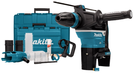 Afbeeldingen van Makita Combihamer, DHR400ZUN1 - 2x18v - inclusief AWS zender en stofafzuigset in koffer 