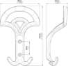Afbeeldingen van Siro Kapstokhaak metaal - boorafstand 32mm/L 145mm/H 52mm/B 95mm - nikkel mat 