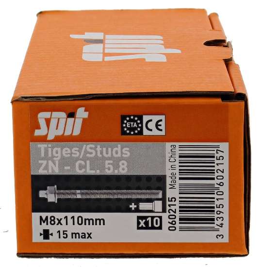 Afbeeldingen van Spit ankerstang Maxima+ - M8x110mm - met gereedschap 