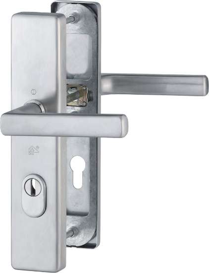 Afbeeldingen van Hoppe Inbraakwerend deurkrukgarnituur Dallas E1643Z/2222ZA/2210 - PC 72 - RVS