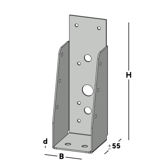 Afbeeldingen van GB Balkdrager GBS-ZL 46x146 1,5 Sendzimir Verzinkt