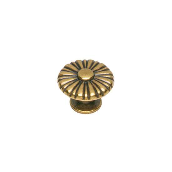 Afbeeldingen van INTERSTEEL Meubelknop rond zon ø 25 mm messing gebruineerd 8479