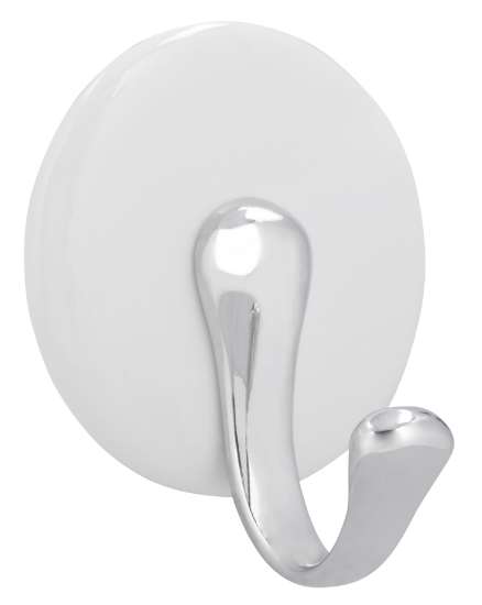 Afbeeldingen van Siro Haak keramisch - L 59mm/H 41mm/B 50mm zelfklevend wit/chroom 