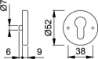 Afbeeldingen van Hoppe cilinderplaatje E42KVS - PC - RVS