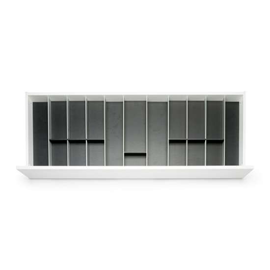 Afbeeldingen van Blum Bestekindeling voor messen Legrabox houtdecor - corpusbreedte 1200 diepte 450mm - houtdecor zwart/aluminium OL.SA4512S2BEST