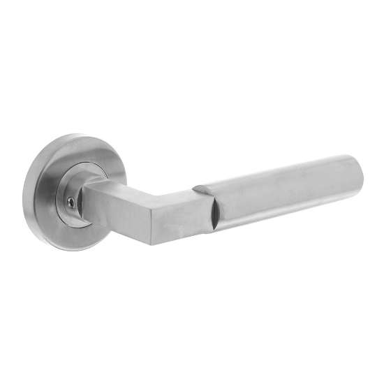 Afbeeldingen van INTERSTEEL Gatdeel rechts Bau-stil op rozet rond staal met 7mm nok rvs 0379