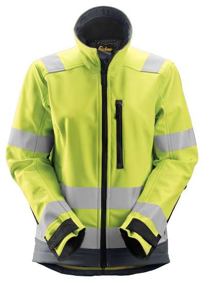 Afbeeldingen van Snickers softshell jack 1237-6658 maat L High Visibility Geel