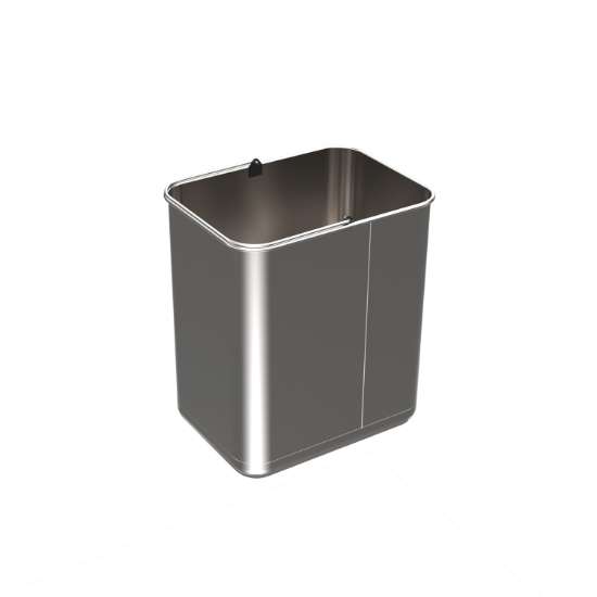 Afbeeldingen van Hettich Emmer 20 l, roestvrij staal, B x T x H 223 x 302 x 355 mm, voor afvalsysteem Bin.it Duo I, Bin.it Duo II