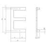 Afbeeldingen van INTERSTEEL Huisletter E 100 mm rvs geborsteld 4026