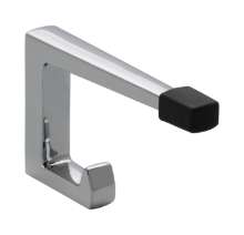 Afbeeldingen van Siro Deurstop haak metaal - boorafstand 32mm/L 64mm/H 100mm/B 15mm chroom glanzend/ zwart 