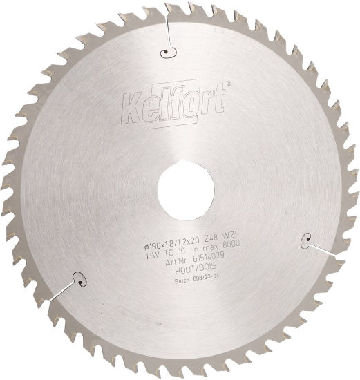 Afbeeldingen van Kelfort cirkelzaagblad - Ø190x1,8/1,2x30mm 48 tands WZF - voor hout