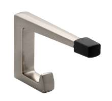 Afbeeldingen van Siro Deurstop haak metaal - boorafstand 32mm/L 64mm/H 100mm/B 15mm RVS effect/zwart 