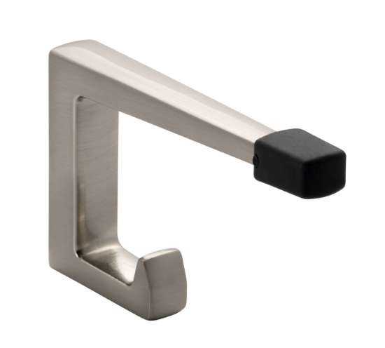 Afbeeldingen van Siro Deurstop haak metaal - boorafstand 32mm/L 64mm/H 100mm/B 15mm RVS effect/zwart 