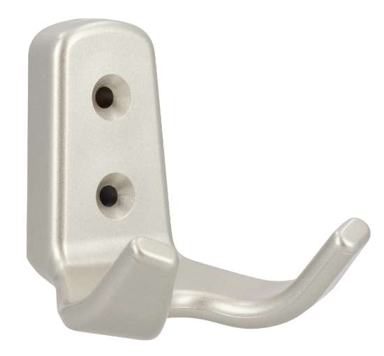 Afbeeldingen van Siro Kapstokhaak kunststof - boorafstand 20mm/L 62mm/H 62mm/B 57mm - nikkel mat 