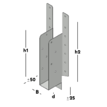 Afbeeldingen van GB Raveeldrager met strip 225/32x158 1 Sendzimir Verzinkt