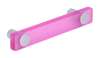 Afbeeldingen van Siro Meubelgreep kunststof - boorafstand 96mm/L 126mm/H 26mm/B 20mm roze/aluminium 