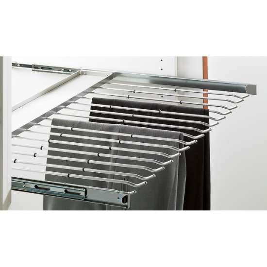 Afbeeldingen van Hettich Uittrekbare broekhouder, 1000 mm, tussen kastzijden, zilver