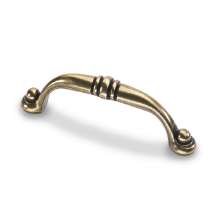 Afbeeldingen van Hettich Greep Alberta, boorafstand 96, L 110 mm, B 14 mm, H 28 mm, messingkleurig antiek