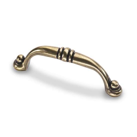 Afbeeldingen van Hettich Greep Alberta, boorafstand 96, L 110 mm, B 14 mm, H 28 mm, messingkleurig antiek