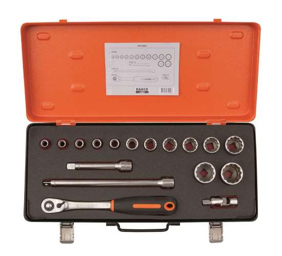Afbeeldingen van Bahco doppenset 1/2'' 17 Delig