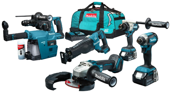 Afbeeldingen van Makita DLX5069TX1 LXT 18 V combiset voor allround tot zwaar boor, schroef, zaag en slijpwerk