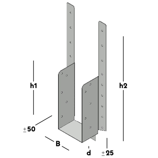 Afbeeldingen van GB Raveeldrager met strip 305/71x151 1 Sendzimir Verzinkt Op=Op