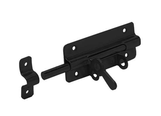 Afbeeldingen van GB hangslotgrendel - 100x52mm - epoxycoating zwart