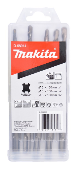 Afbeeldingen van Makita SDS boorset 5dlg 5/6/8 D-58914