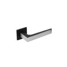 Afbeeldingen van INTERSTEEL Deurkruk Moors No.1 met vierkante geveerde rozet 50x5mm rvs/zwart 0723