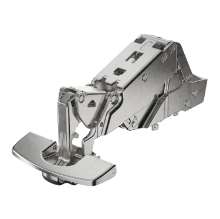Afbeeldingen van Hettich Sensys groothoekscharnier, zonder insprong, veerloos (Sensys 8687), vernikkeld, half opliggend, openingshoek 165°, THS-boorbeeld 52 x 5,5 mm, 48 x 6 mm, Snelmontage Fix (ø 10 x 6)