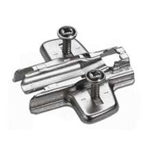 Afbeeldingen van Kruismontageplaat met spreidmoffen en speciale schroeven, D = 0.0 mm, Ø 5 x 12, Afstand rijboring LR: 37, Hoogteverstelling: met slobgaten