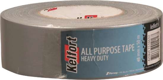 Afbeeldingen van Kelfort Ducttape - 50mm x 50 meter - grijs heavy duty watervast 