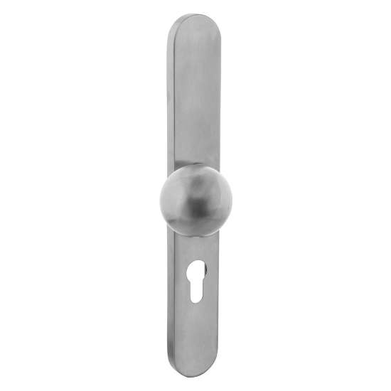 Afbeeldingen van INTERSTEEL Knop op XL schild profielcilindergat 72 mm links rvs geborsteld 0661