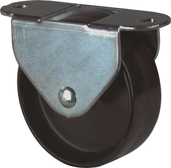 Afbeeldingen van Kelfort bokwiel - Ø40mm (50kg) - met gegalvaniseerd huis en glijlager zwart kunststof 