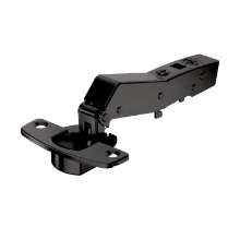 Afbeeldingen van Hettich Sensys hoekscharnier W45 met geïntegreerde demping (Sensys 8639i W45), in obsidiaanzwart, opliggend, openingshoek 95°, TH-boorbeeld 52 x 5,5 mm, voor schroefbevestiging (-)
