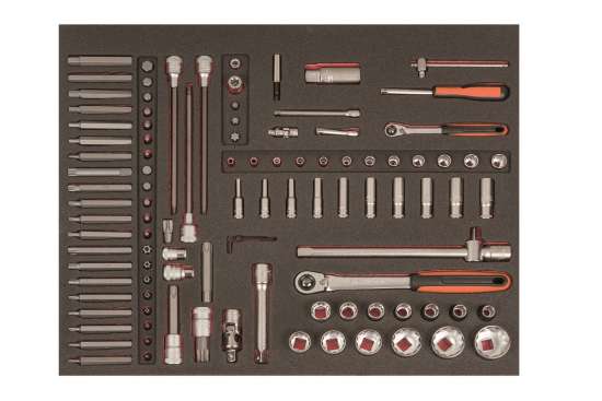 Afbeeldingen van Bahco Foam 3/3 voor Doppen en Bits set voor automotive 105 delig