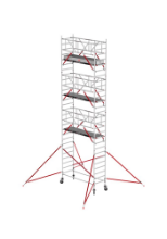 Afbeeldingen van Altrex Rolsteiger smal - aluminium met voorloopleuningen en schoren in de basis RS TOWER 51