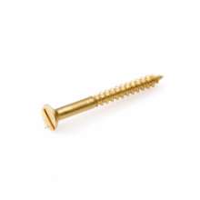 Afbeeldingen van Houtschroef - Ø3.5x12mm zaagsnede - platkop messing blank DIN97 