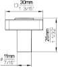Afbeeldingen van Siro Meubelknop kunststof - L 30mm/H 26mm/B 30mm transparant/ aluminium 