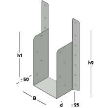 Afbeeldingen van GB Raveeldrager met strip 225/75x150mm Sendzimir Verzinkt