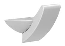 Afbeeldingen van Siro Kapstokhaak kunststof - L 34mm/H 25mm/B 61mm - aluminium 