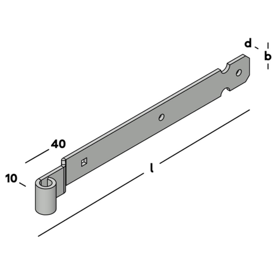 Afbeeldingen van GB Heng voor vlakwerk voor pen Ø16 400 40x5 Elektrolytisch Verzinkt