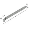 Afbeeldingen van GB heng voor vlakwerk voor pen - Ø16x600mm 45x6mm - thermisch verzinkt